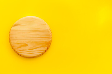 Making wooden dishes. Village table with wooden cutlery set rustic background top view mockup
