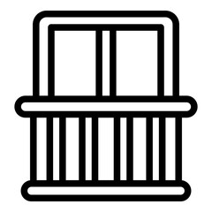 Quiet spaces balcony icon. Outline quiet spaces balcony vector icon for web design isolated on white background