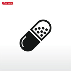 Capsule icon vector . Pill sign