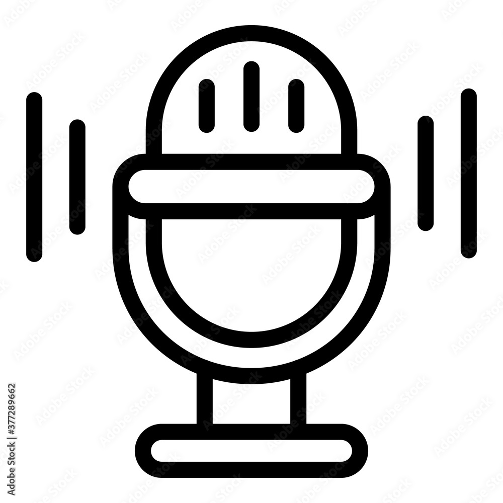 Aufkleber podcast studio microphone icon. outline podcast studio microphone vector icon for web design isolate