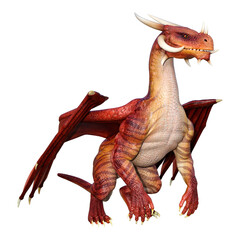 Fototapeta premium 3D Rendering Fairy Tale Dragon on White