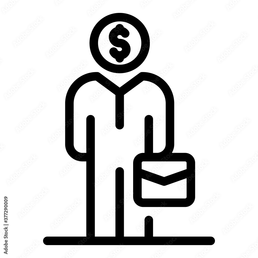 Aufkleber outsource man icon. outline outsource man vector icon for web design isolated on white background