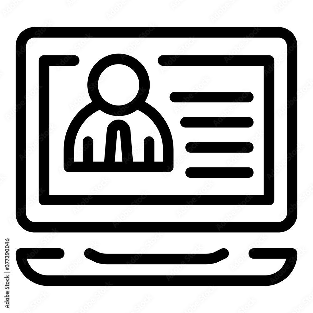 Poster outsource laptop icon. outline outsource laptop vector icon for web design isolated on white backgro