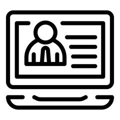 Outsource laptop icon. Outline outsource laptop vector icon for web design isolated on white background