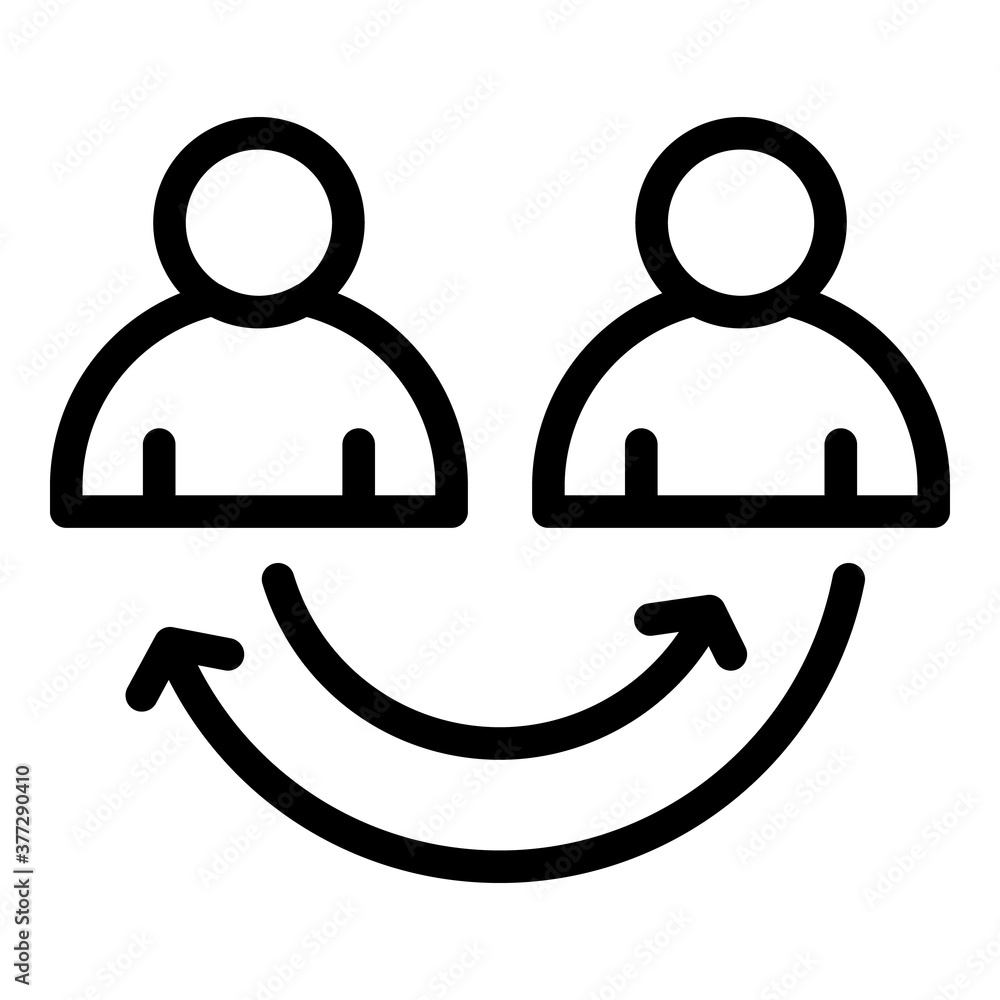 Poster outsource change icon. outline outsource change vector icon for web design isolated on white backgro