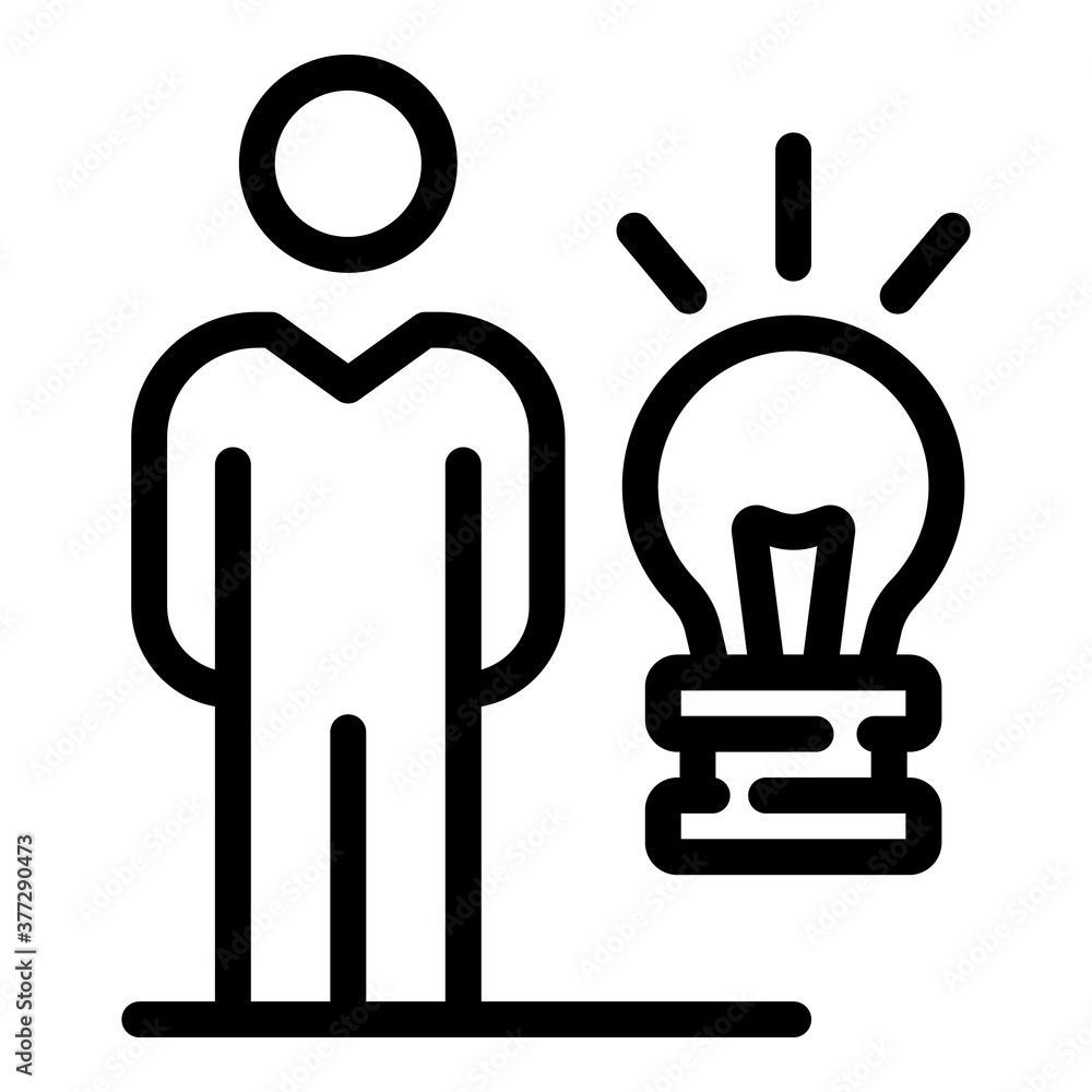 Poster outsource new idea icon. outline outsource new idea vector icon for web design isolated on white bac