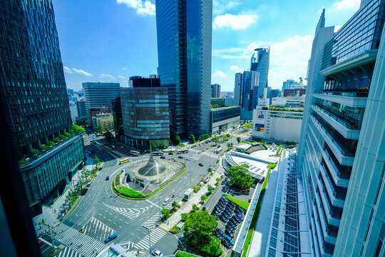 【愛知県】名古屋駅前　ロータリー都市風景【2020】
