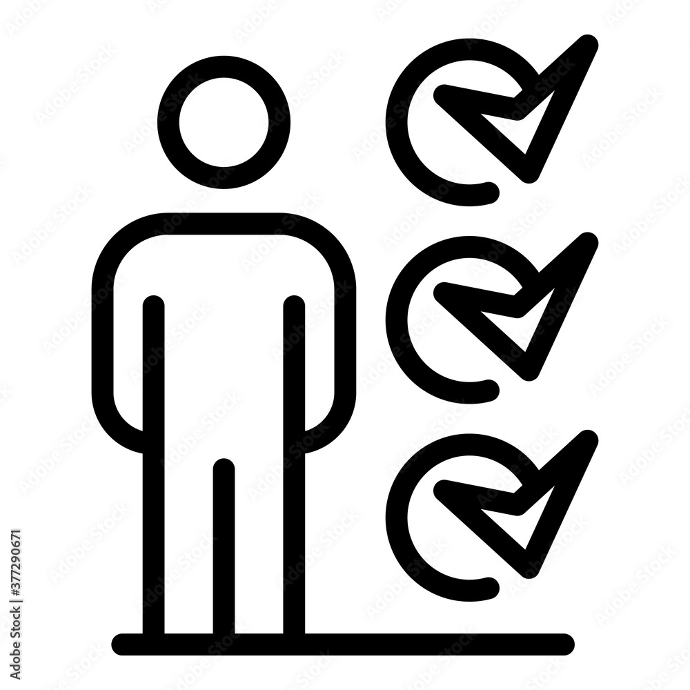 Poster outsource to do list person icon. outline outsource to do list person vector icon for web design iso