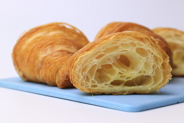 Half Croissant , French Bread , on White background