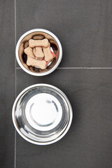 Dog biscuits in a bowl