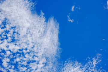 巻積雲が浮かぶ青空