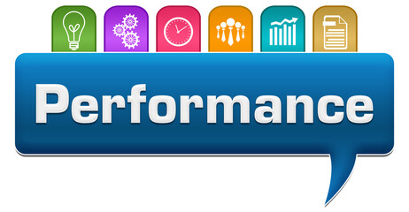 Performance Blue Colorful Comment With Symbols On Top 
