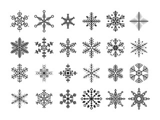 Collection Christmas snowflake.  - obrazy, fototapety, plakaty