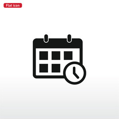 Calendar icon vector . Calendar with clock sign