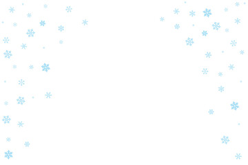 Christmas background with snowflakes. Winter blue minimal decoration on white, greeting card.