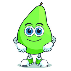 fruit pear icon mascot character