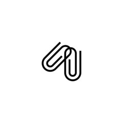 Obraz premium Paperclip Icon in black flat glyph, filled style isolated on white background