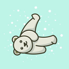 Cute Polar Bear Cartoon Illustration