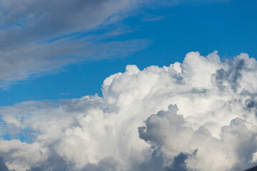 Naklejka na ściany i meble 夏の青空と白い雲の風景