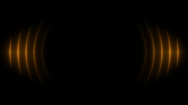 Golden award background waves animation come from center. Bright neon lights motion for glamour concept. Seamless loop.