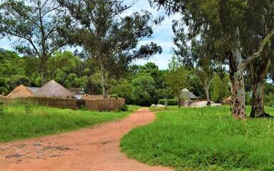 Traditional village in rural Zimbabwe