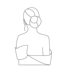 Beautiful woman body line drawing. Black line on a white background. Vector. Illustration