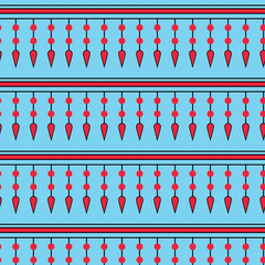 Abstract red design isolated on sky blue background. Design used for fabric, textile and paper.