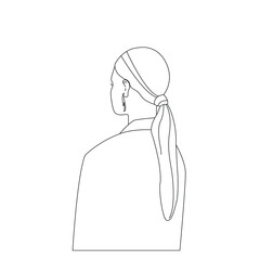 Beautiful woman body line drawing. Black line on a white background. Vector. Illustration