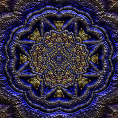 3d effect - abstract gold blue polygonal graphic 