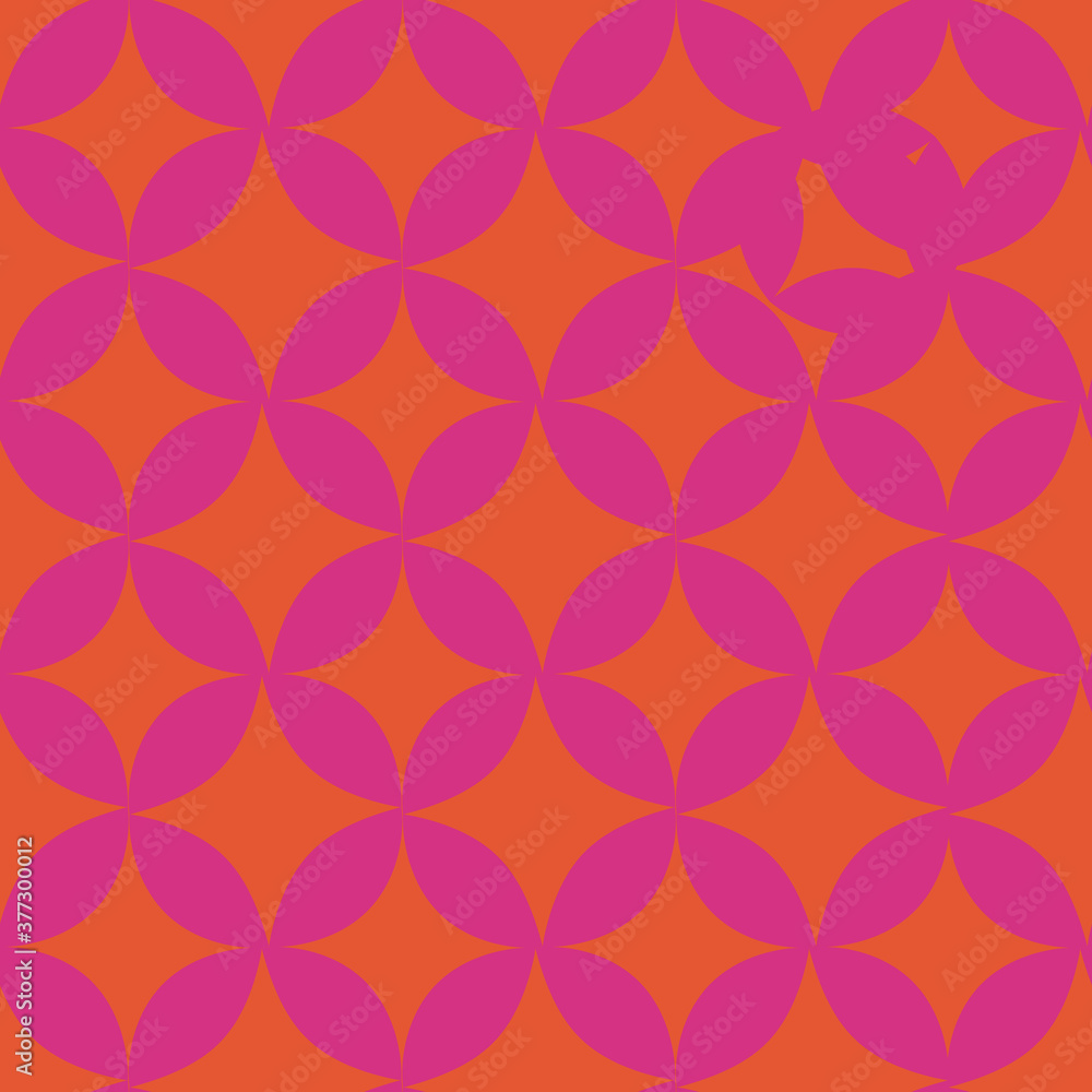 Poster fuchsia orange retro figure repeat pattern print background