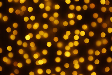 Abstract blur golden bokeh light Christmas holiday background