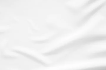 Badkamer foto achterwand White fabric smooth texture surface background © Piman Khrutmuang