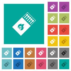 Box of matches square flat multi colored icons