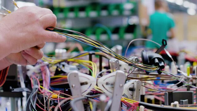Electronic and electrical engineering department inside car manufacturing plant