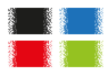 Collection of abstract color pixel web banners. Set of modern pixel banners.