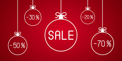 Naklejka na ściany i meble Christmas SALE discounts. Vector illustration.