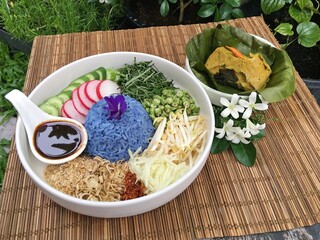 Southern Fried Rice and Steamed fish curry