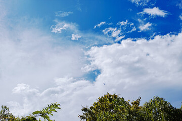 Obraz premium 遠くを通過した台風が連れてきた雲