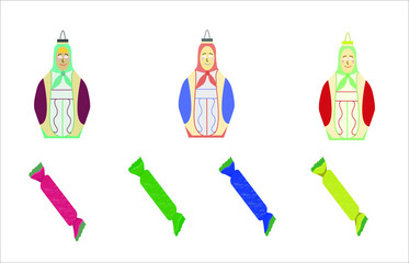 a selection of icons Christmas tree toys