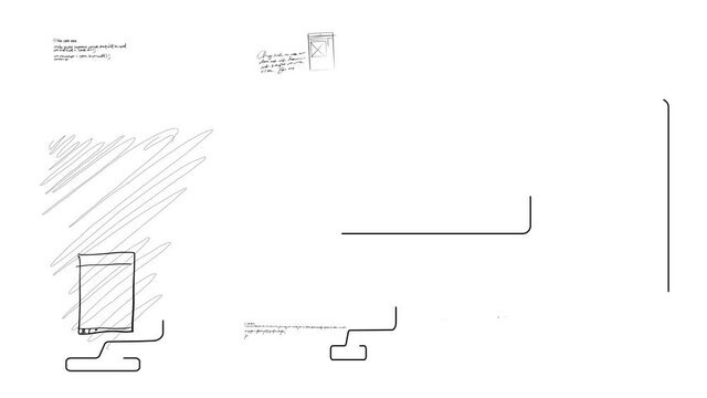 App Development Web Design User Interface User Experience Hand Drawn Organizational Sketches and Notes Black and White Elements