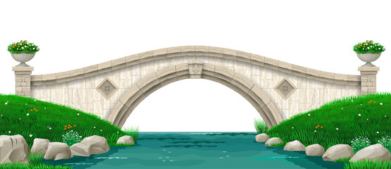 Old stone bridge over the stream