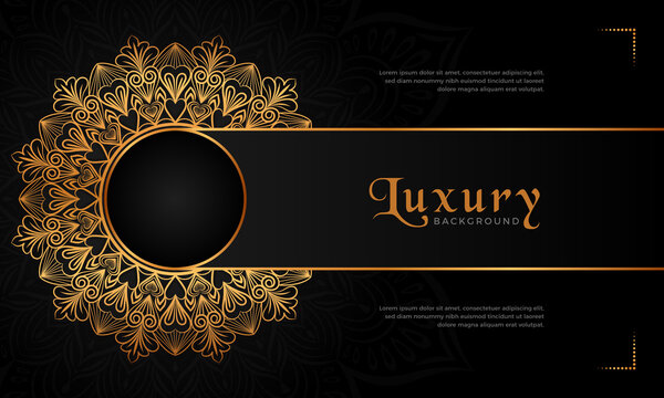 Luxury mandala background with floral ornament pattern. Hand drawn gold mandala design. Vector mandala template for decoration invitation, cards, wedding, logos, cover, brochure, flyer, banner.