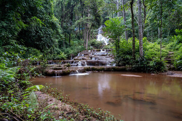 Obraz na płótnie Canvas Beautiful Pajaroen Waterfall in rain forest Tak province Thailand.