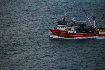 Small fishing boat in the Bosphorus
