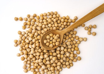 Chickpeas. A handful of chickpea isolated on a white background.