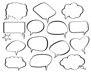 Fototapeta premium Set of comic speech balloons on white background. Vector Illustration and graphic elements.