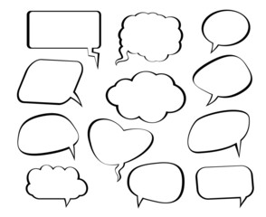 Set of comic speech balloons on white background. Vector Illustration and graphic elements.