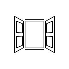 Open window linear icon isolated on a white background