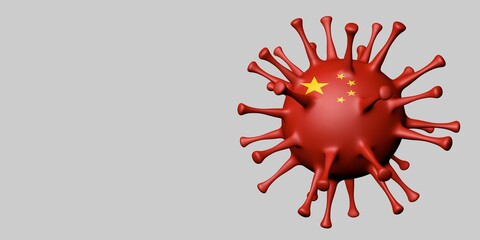 China flag in virus shape.