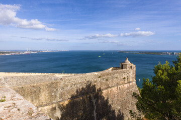 The Fort of Sao Filipe and view of Atlantic Ocean and Troia peninsula in Setubal